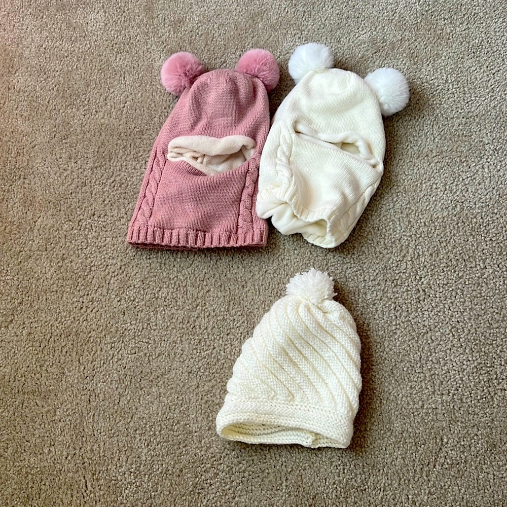 Toddler Pom beanie combo